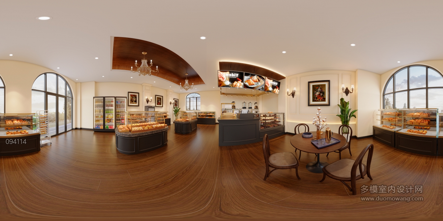 现代面包店全景