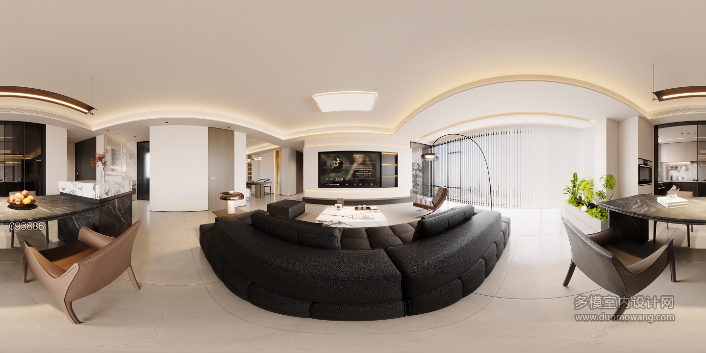 现代客厅全景