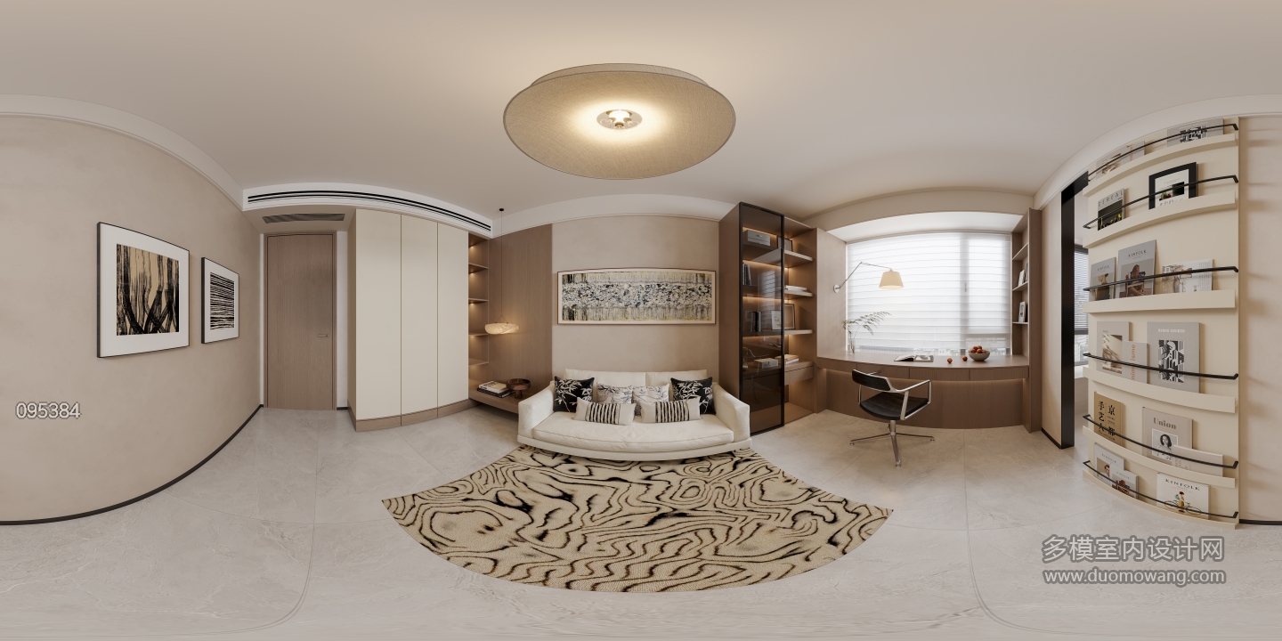现代书房全景
