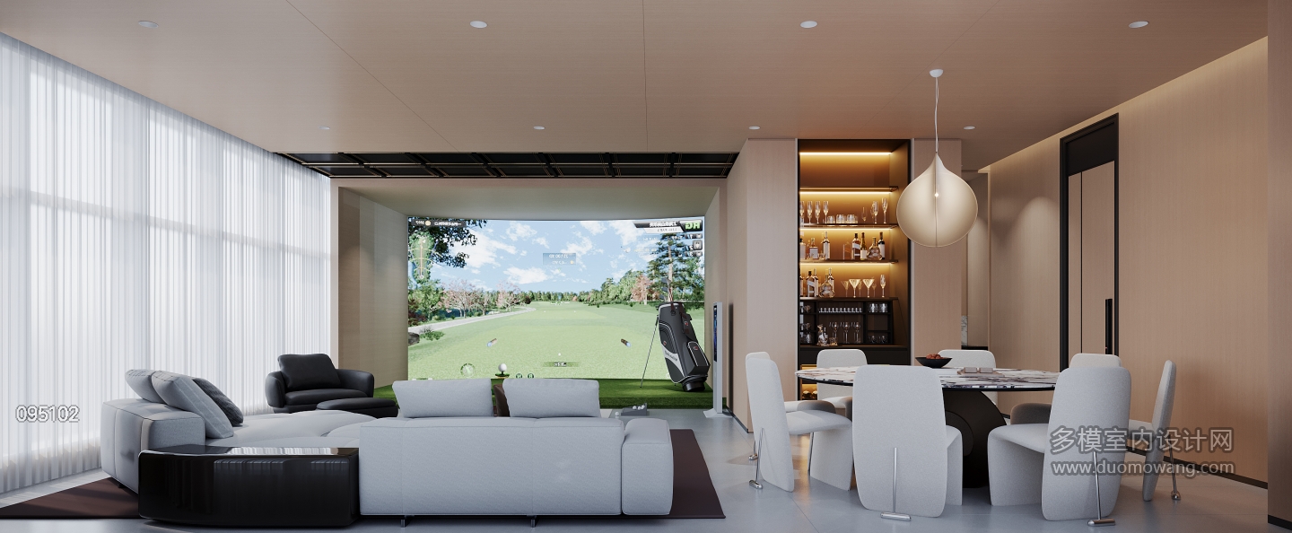 现代会所高尔夫室四