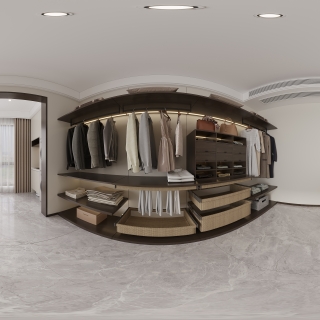 现代客厅次卧全景