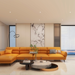现代别墅沙发背景墙 (1)