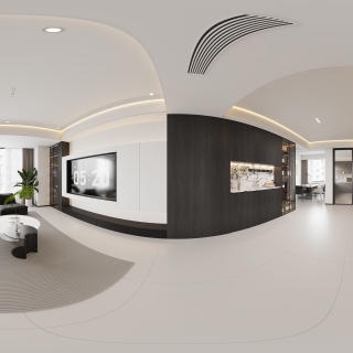 现代极简客餐厅全景