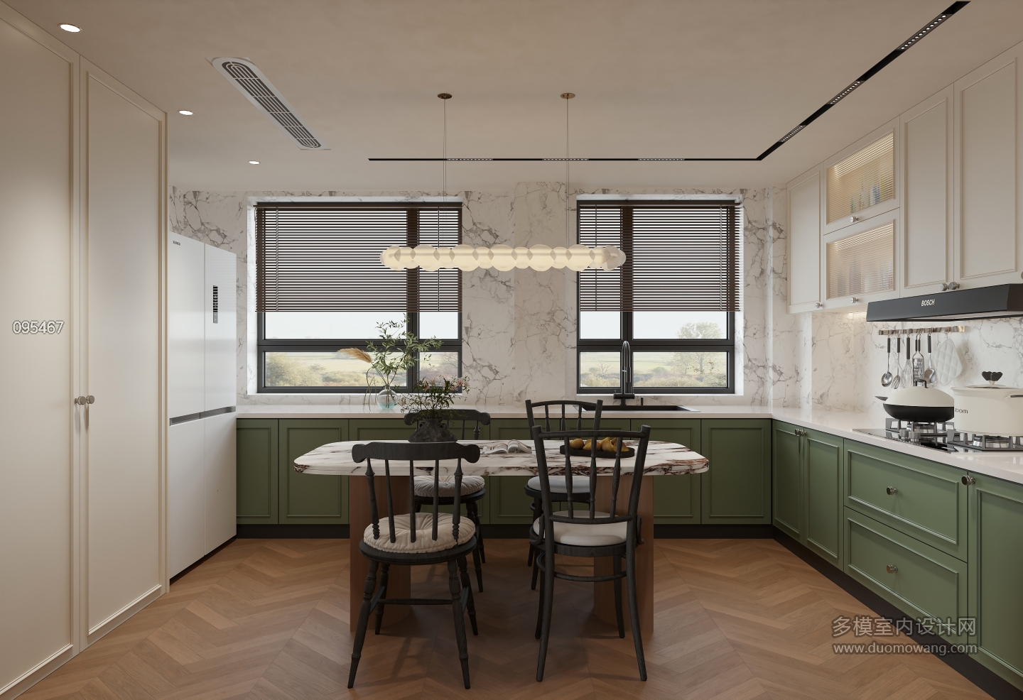 现代 中古风 厨房 单张