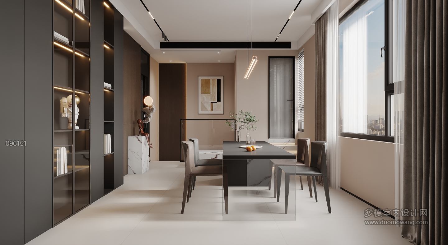 现代二层公区特写