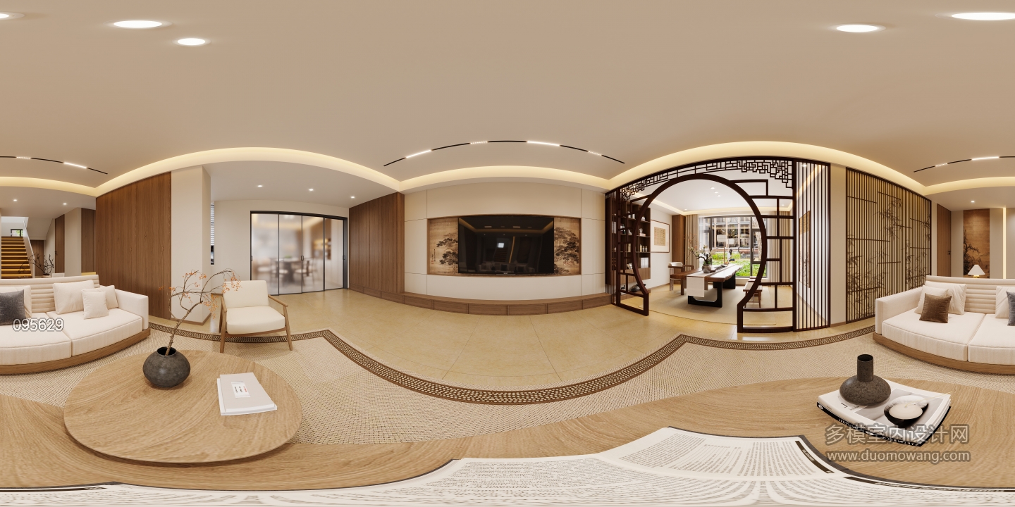 新中式客厅全景