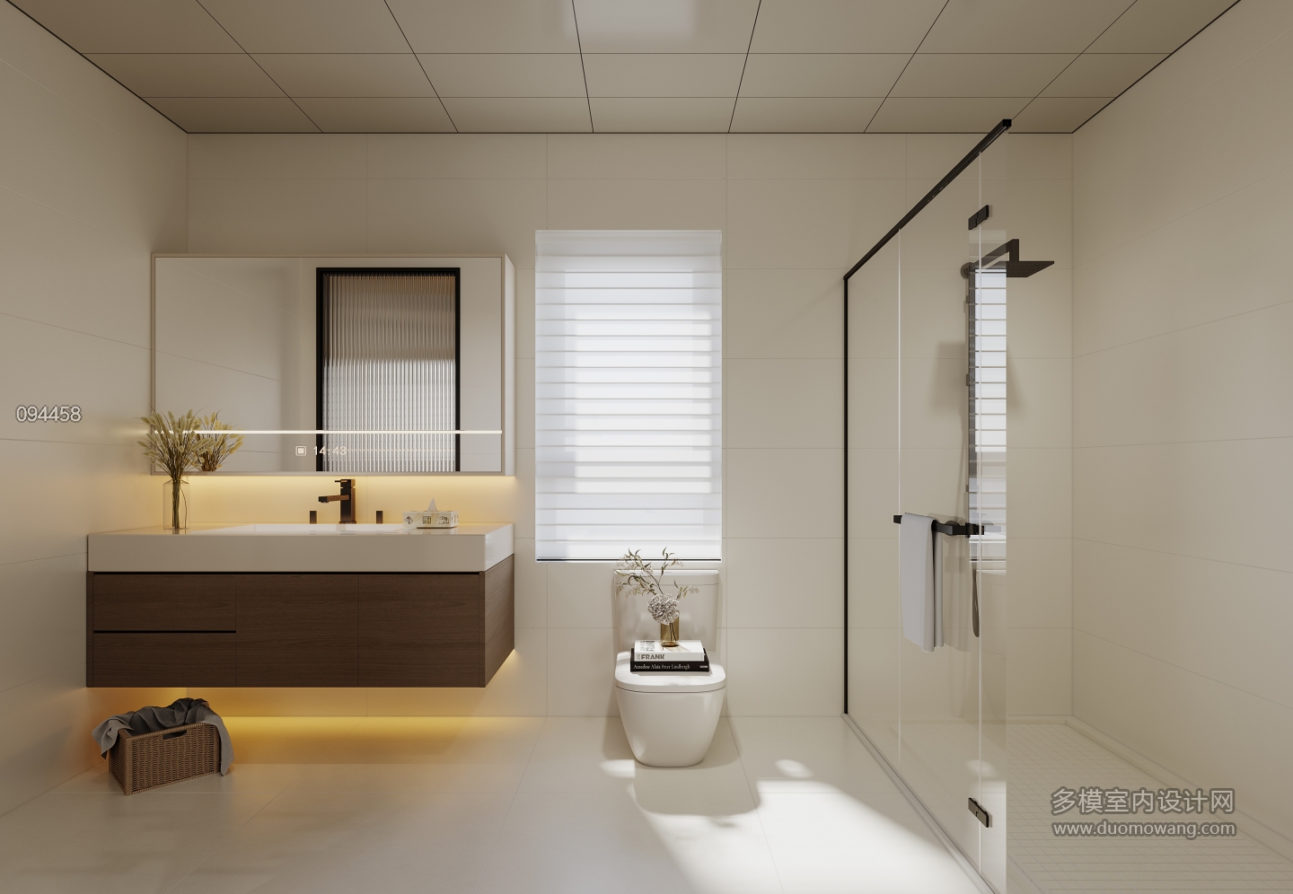 现代奶油二层主卧卫生间