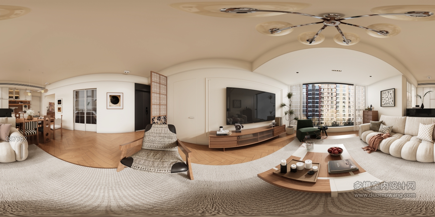 现代中古客餐厅全景