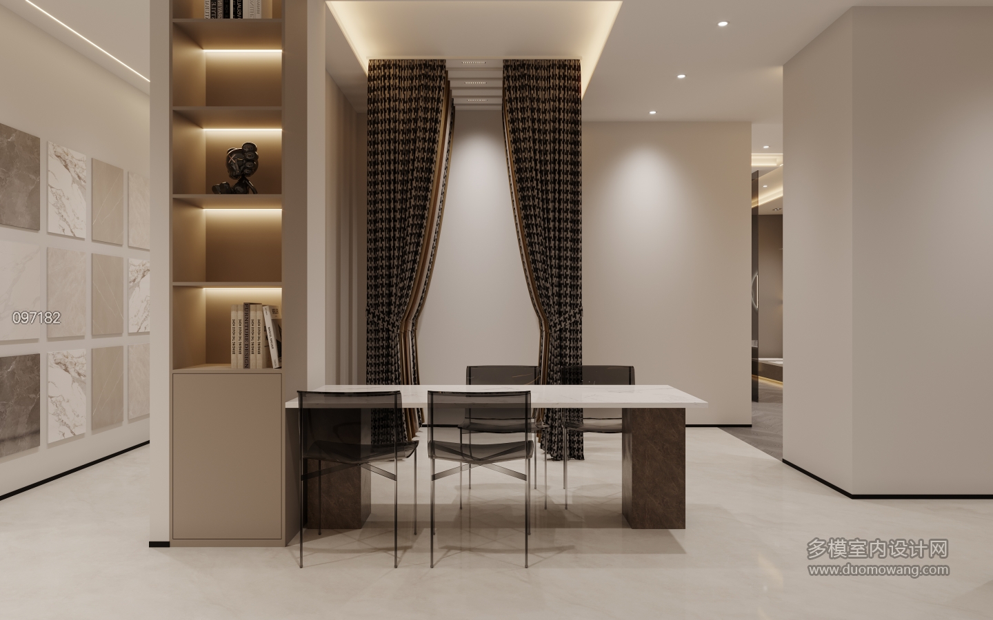 现代窗帘展厅特写