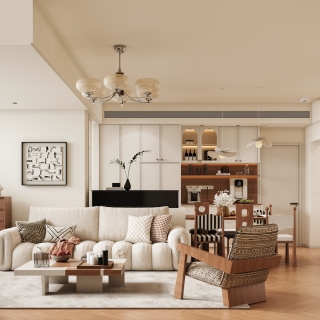 现代中古沙发面