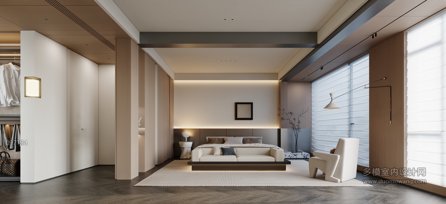 现代轻奢主卧特写