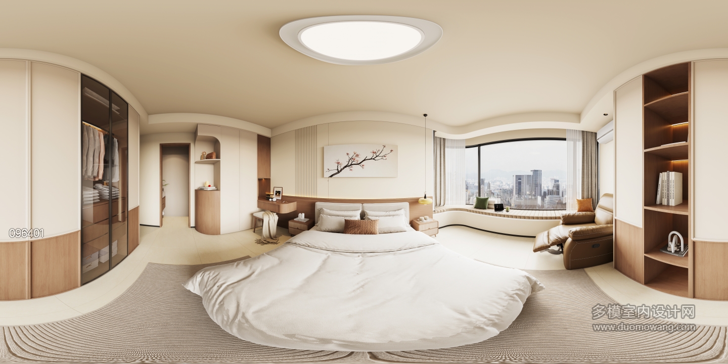 7现代中古风主卧全景