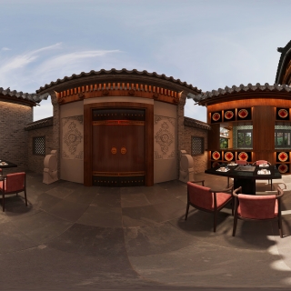 新中式潮汕火锅店前院 (1)