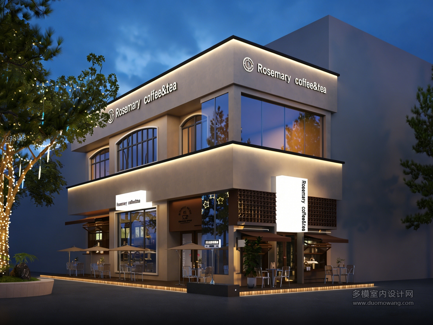 咖啡店门头透视