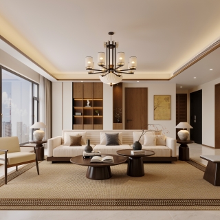 新中式沙发背景