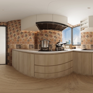 现代简约厨房全景