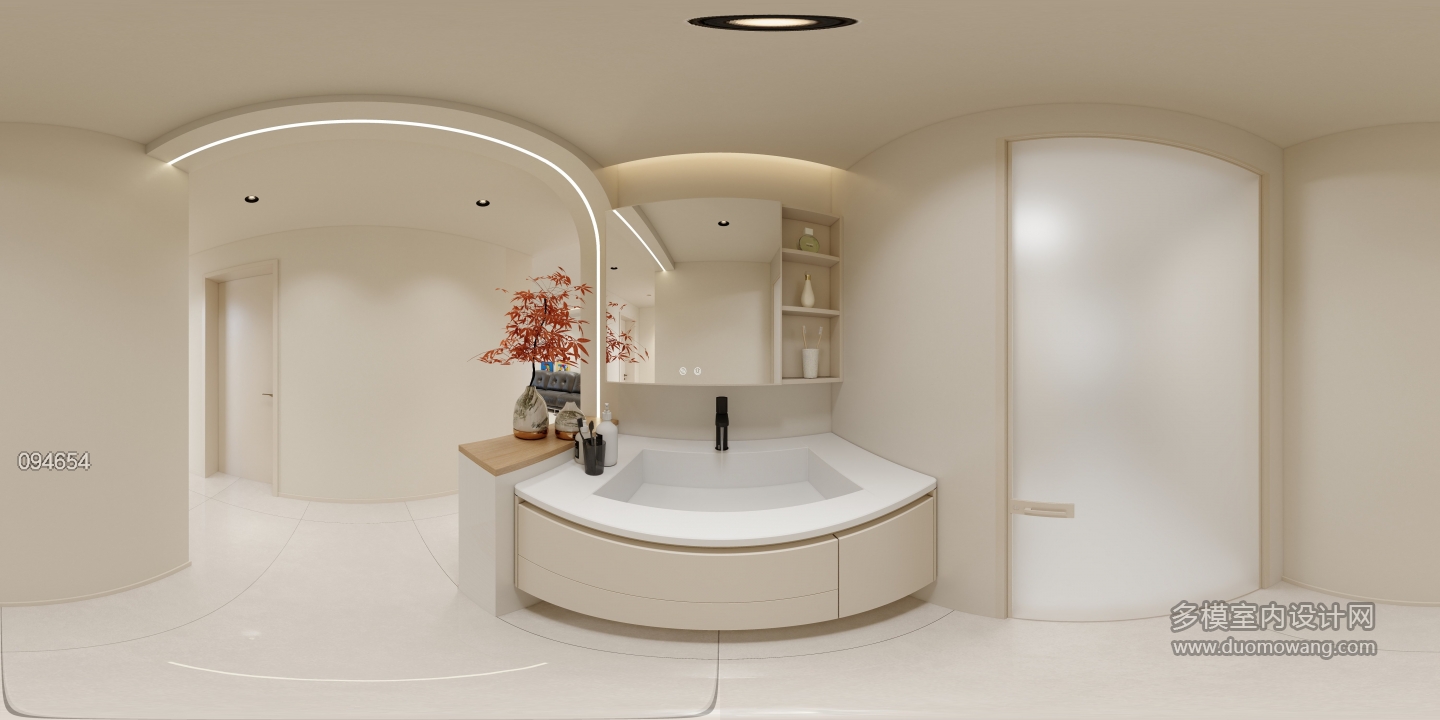 现代奶油洗手区