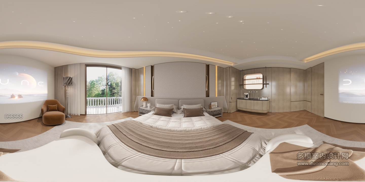 现代三层主卧360