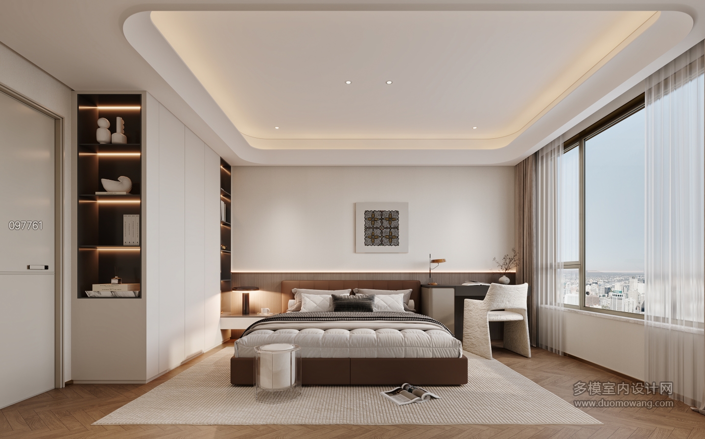 现代轻奢一层卧室特写