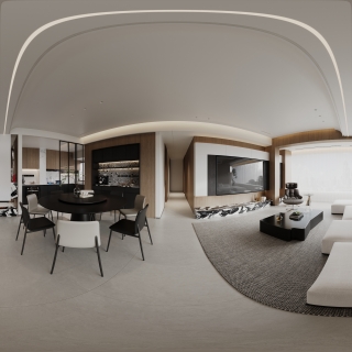 现代客餐厅全景