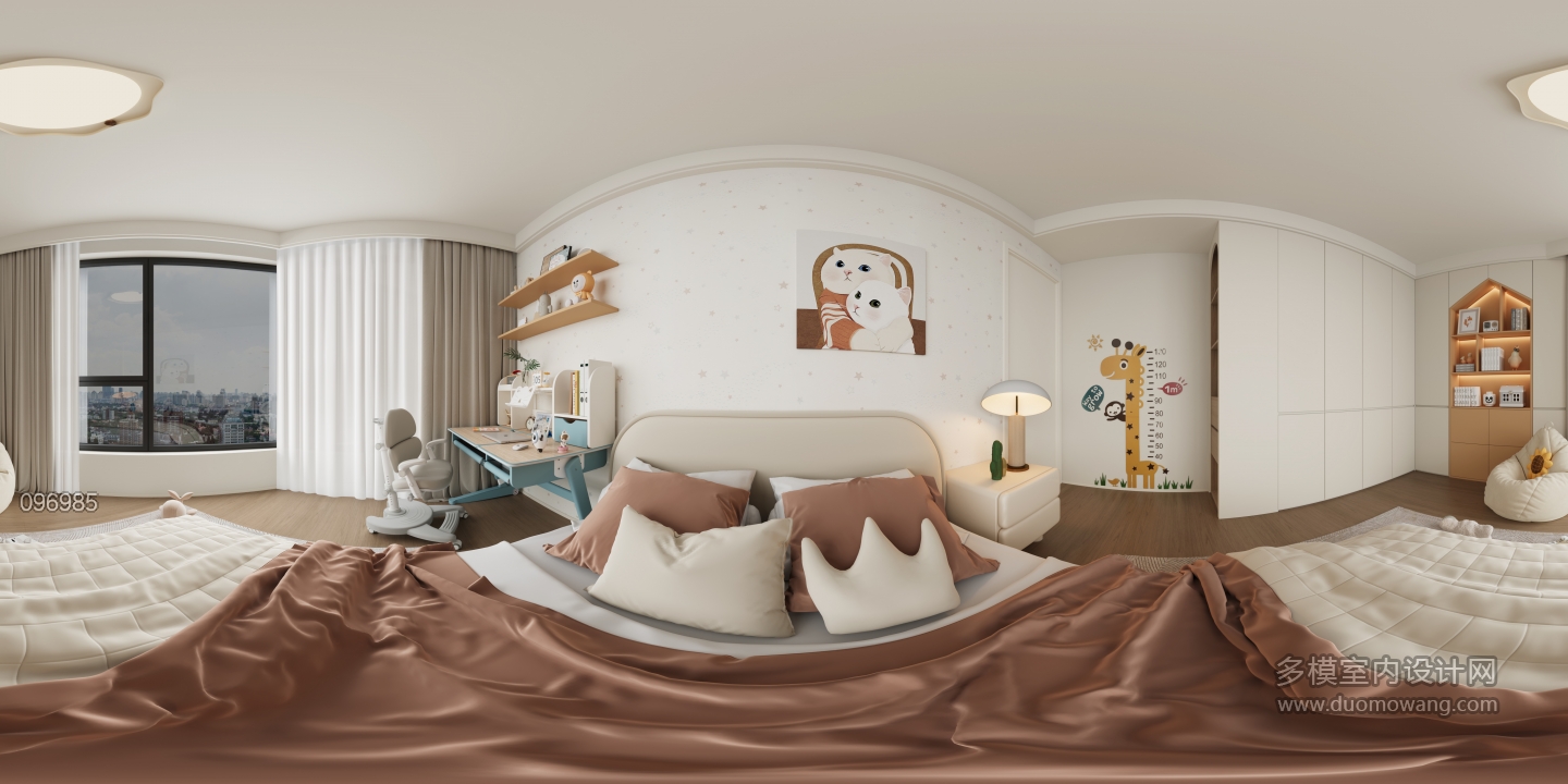 现代轻奢儿童房02全景