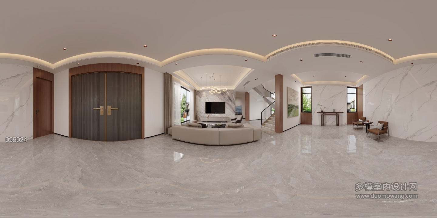 新中式客厅全景