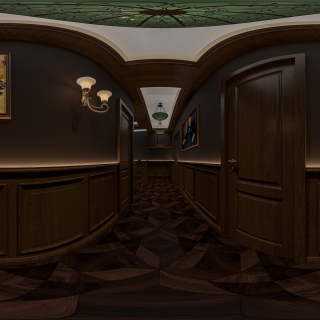 美式雪茄吧二楼过道全景