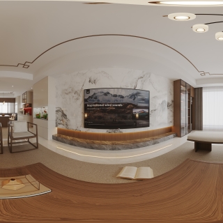 新中式客厅全景