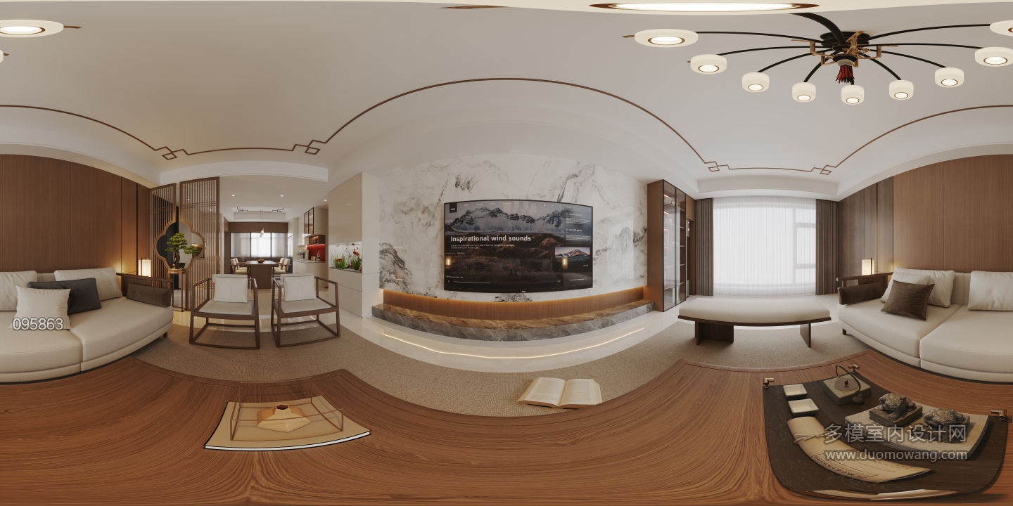 新中式客厅全景