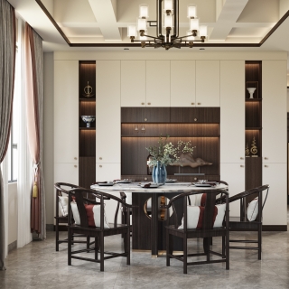 新中式餐桌单面