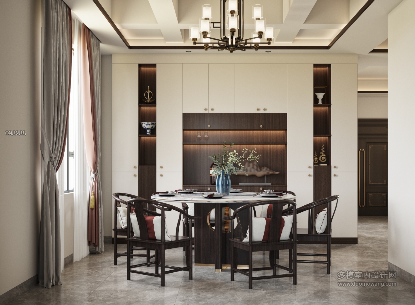 新中式餐桌单面