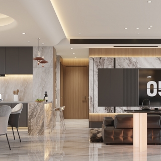 意式客餐厅-电视墙