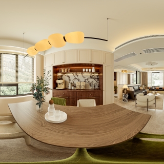 简欧家装餐厅全景