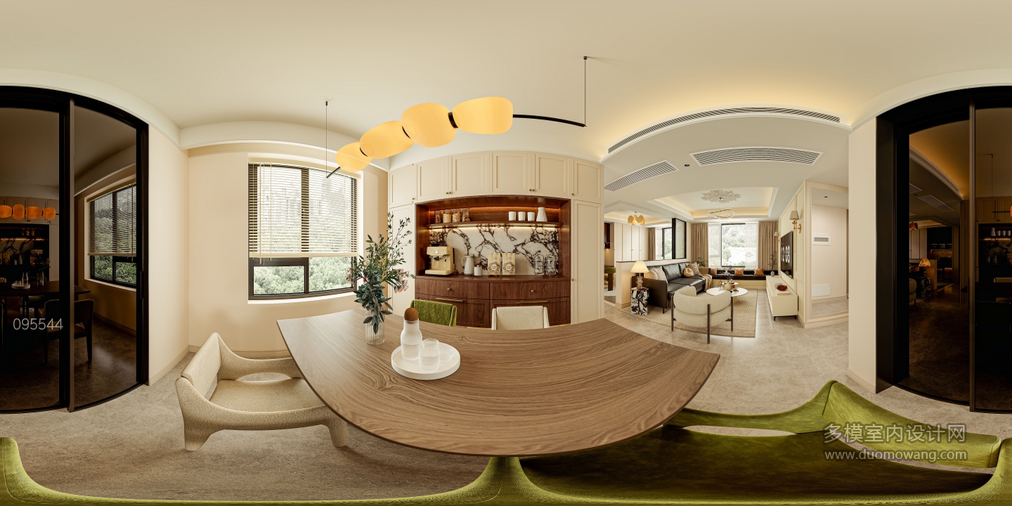 简欧家装餐厅全景