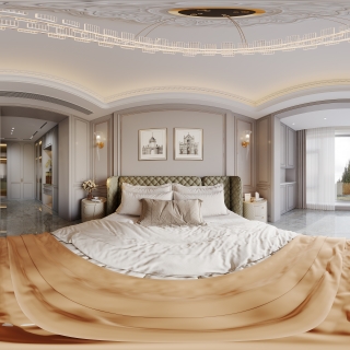 法式三层主卧全景