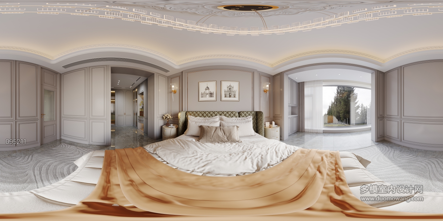 法式三层主卧全景