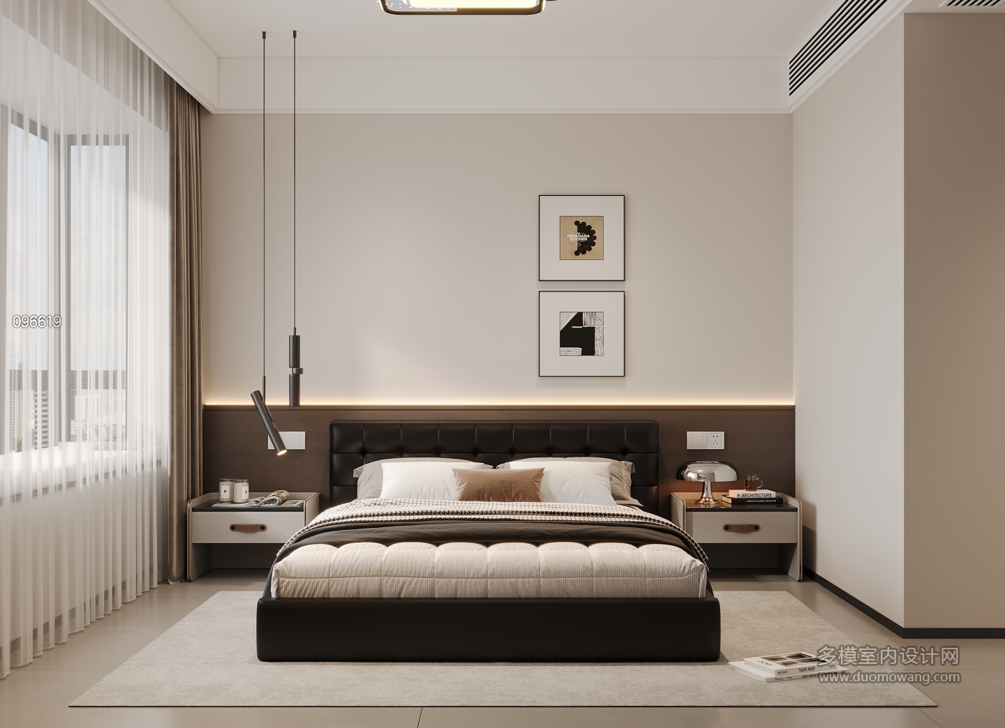 现代意式风主卧特写