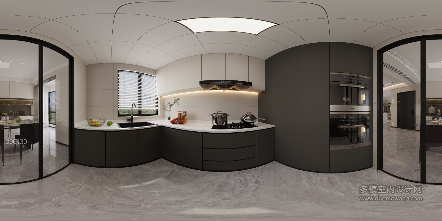 现代厨房全景