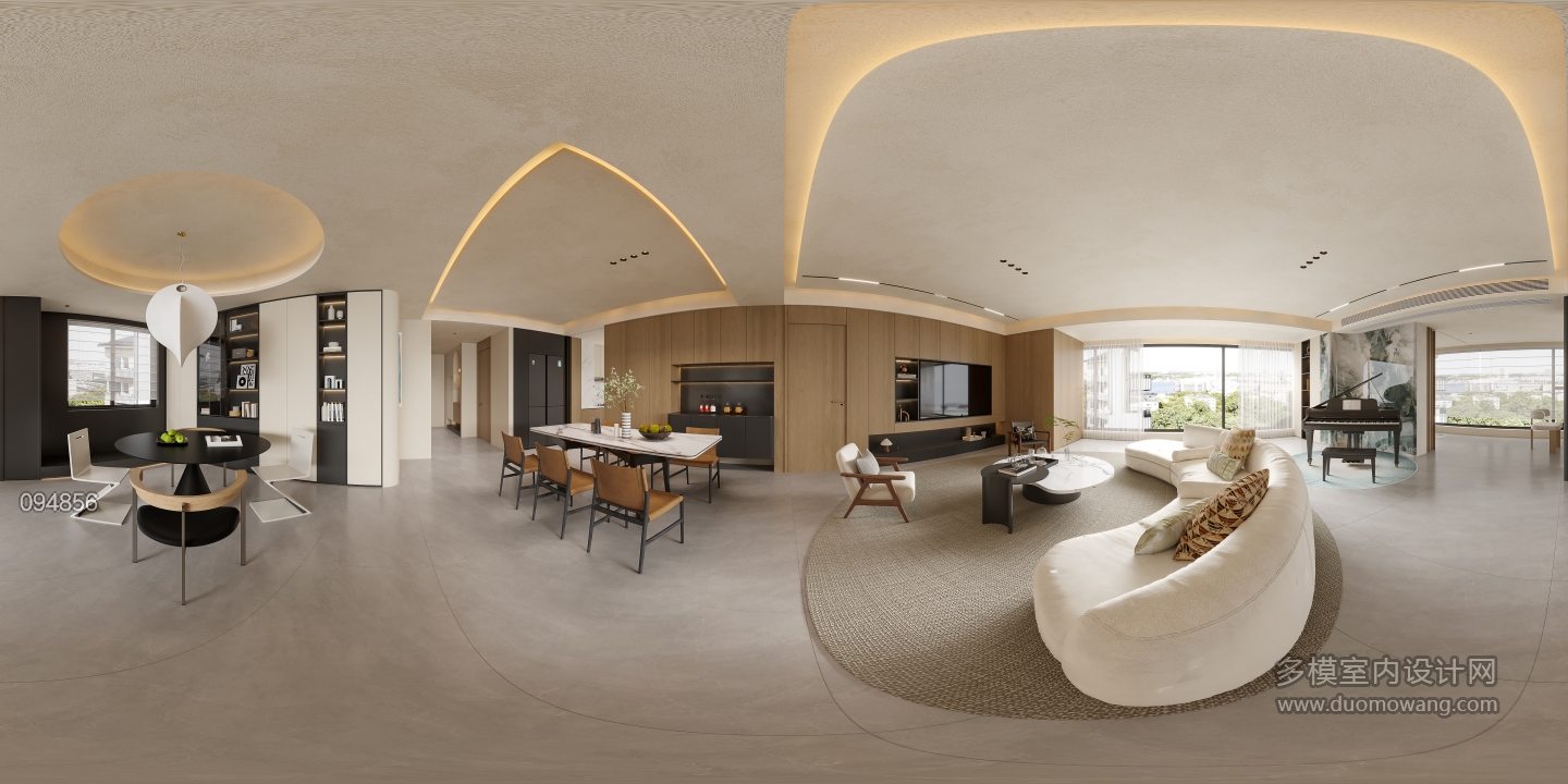 现代客餐厅全景