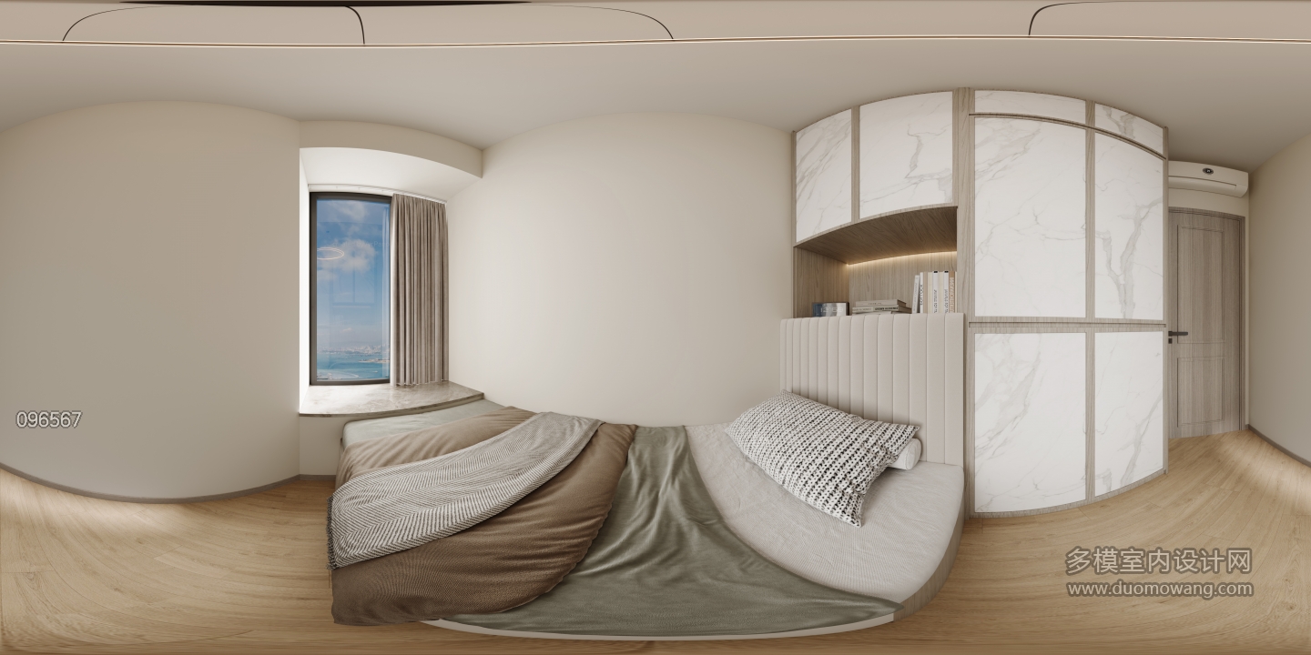 现代简约次卧1全景