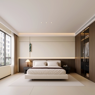 现代主卧透视