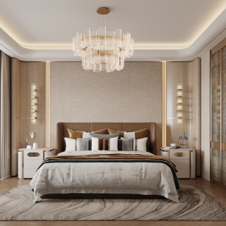 现代轻奢主卧静态