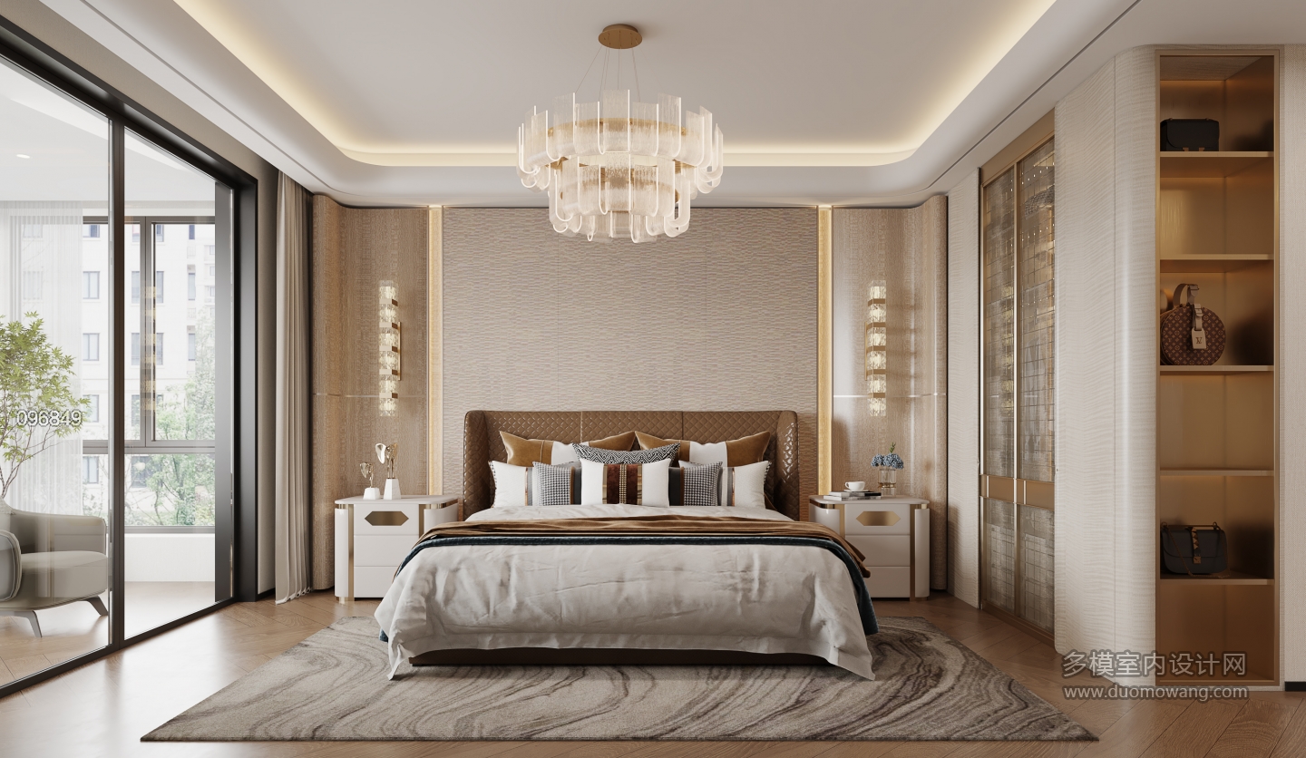 现代轻奢主卧静态