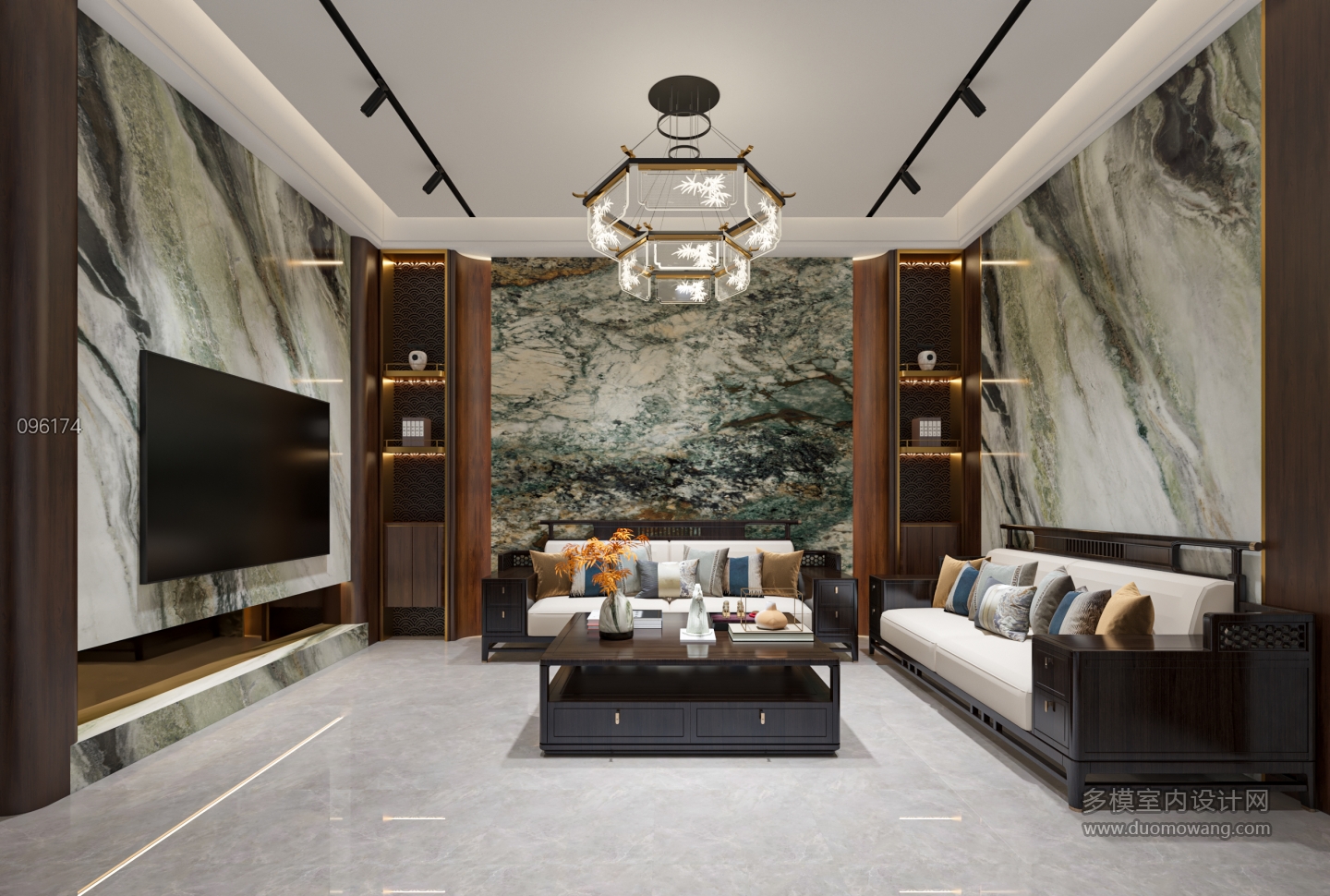 新中式别墅一楼客厅单张