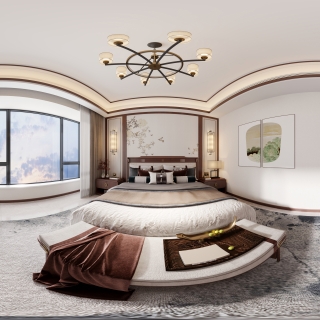 新中式主卧全景