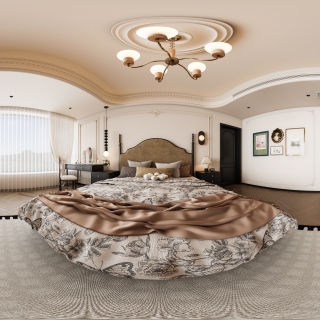 法式复古二楼主卧全景