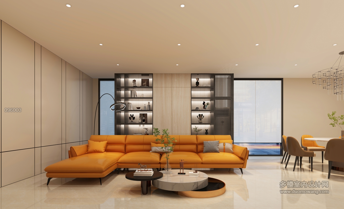 现代别墅沙发背景墙_