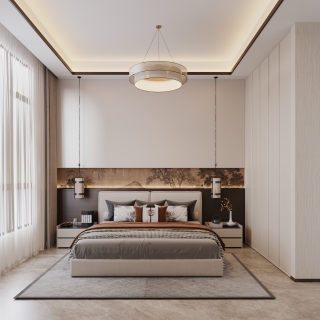 新中式二楼卧室单张