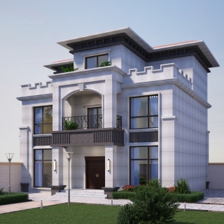 904西班牙米黄别墅透视