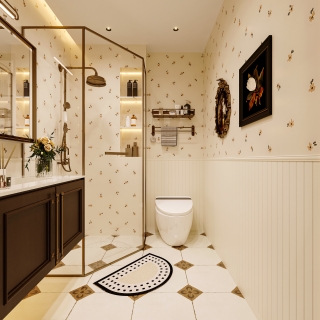 法式小女儿卫生间透视